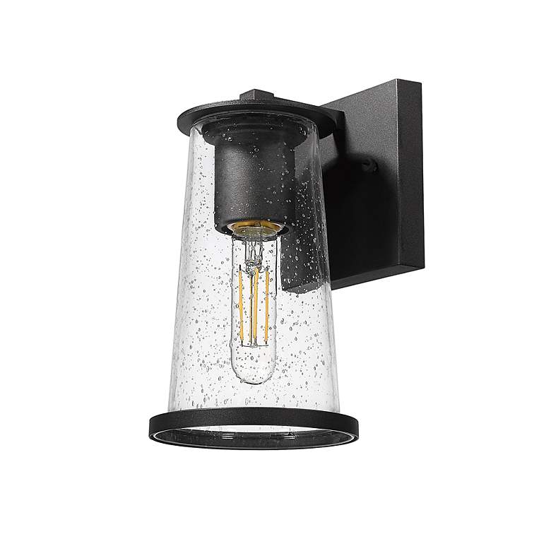 Image 7 Bar Harbor by Z-Lite Sand Black 1 Light Outdoor Wall Light more views