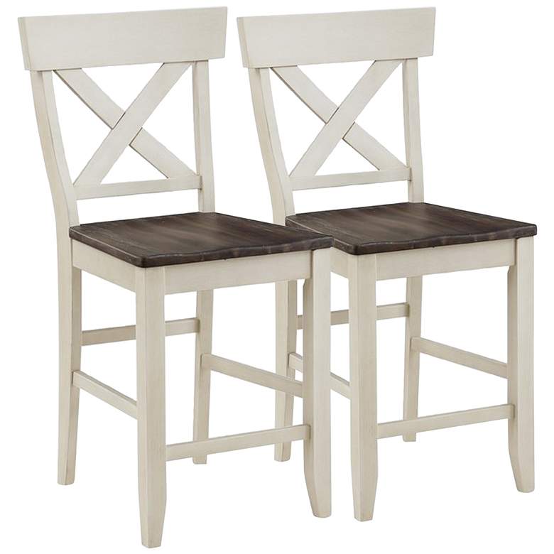 Image 1 Bar Harbor II Cream Counter Height Dining Chairs Set of 2