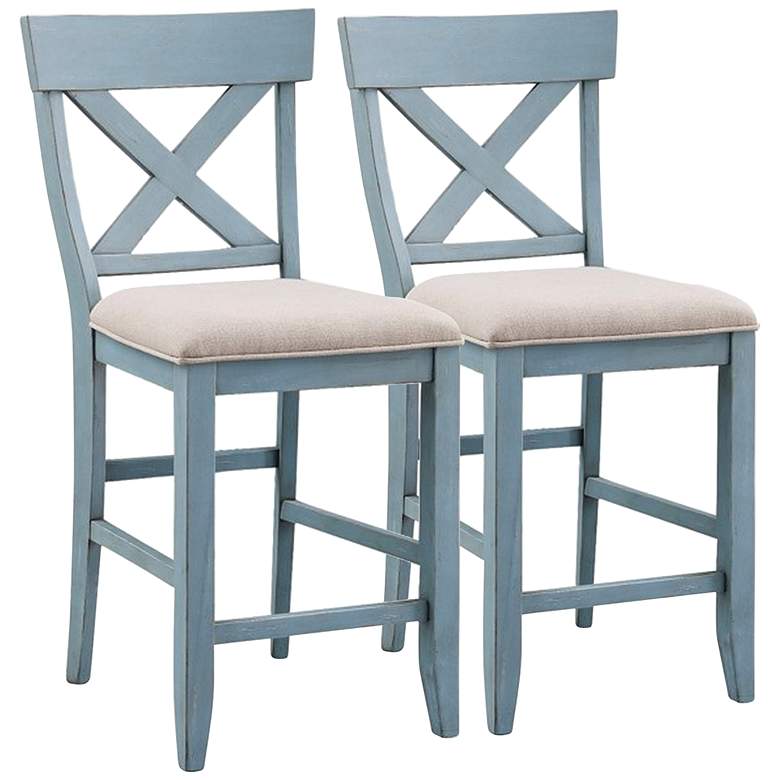 Image 1 Bar Harbor Oatmeal Counter Height Dining Chairs Set of 2