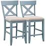 Bar Harbor Oatmeal Counter Height Dining Chairs Set of 2 in scene