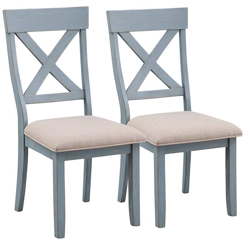 Image 1 Bar Harbor Oatmeal Fabric Dining Chairs Set of 2