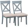 Bar Harbor Oatmeal Fabric Dining Chairs Set of 2 in scene