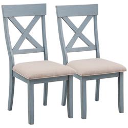 Bar Harbor Oatmeal Fabric Dining Chairs Set of 2