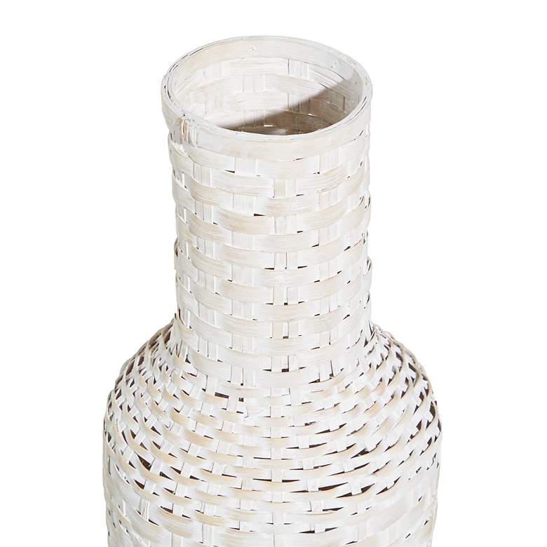 Image 3 Bar Harbor White Woven Bamboo 30 inch High Table/Floor Vase more views