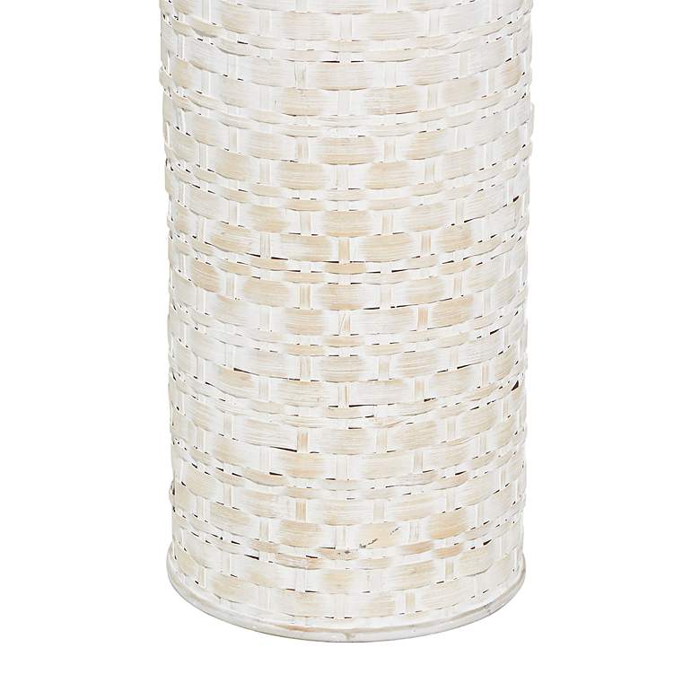 Image 4 Bar Harbor White Woven Bamboo 30 inch High Table/Floor Vase more views
