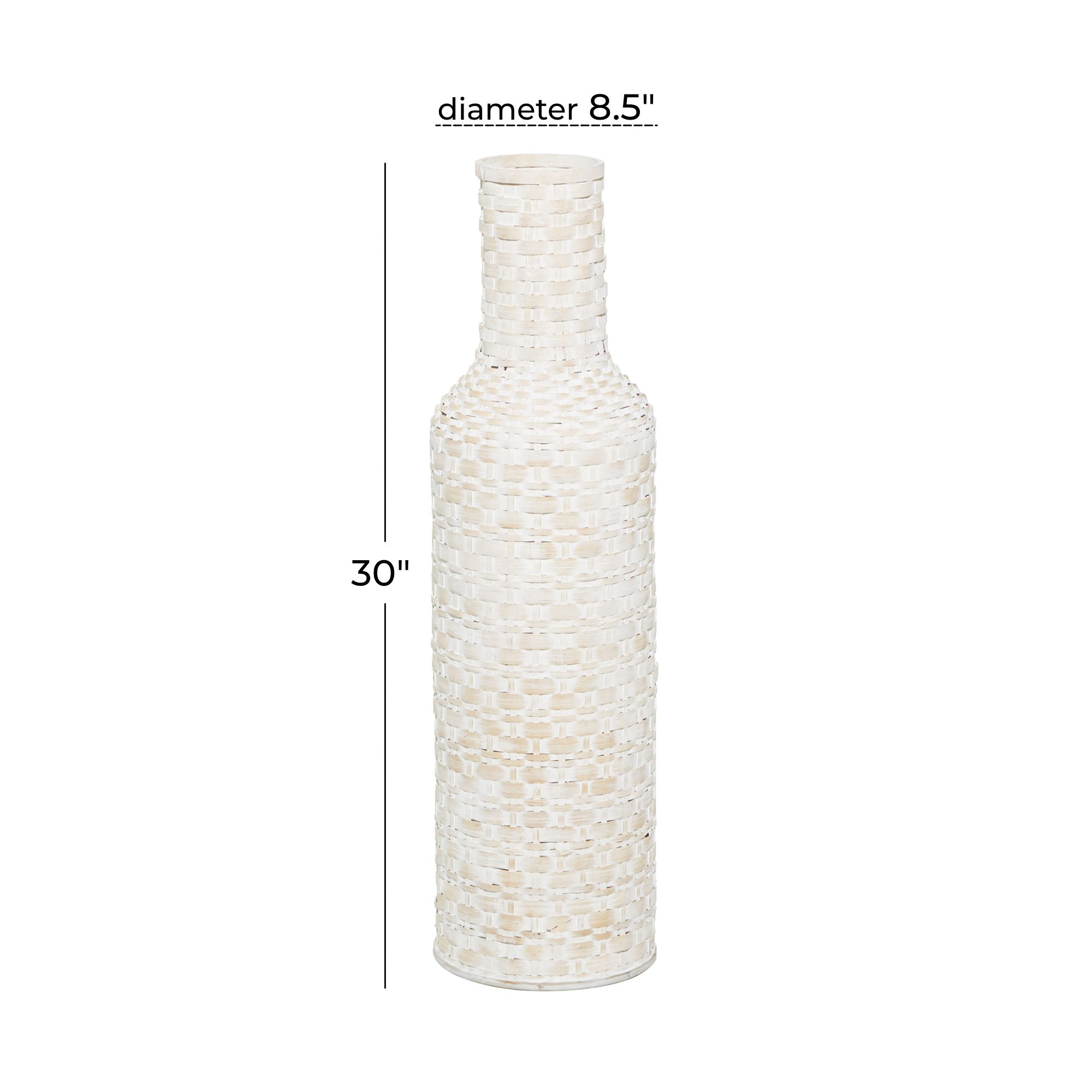 Image 6 Bar Harbor White Woven Bamboo 30" High Table/Floor Vase more views