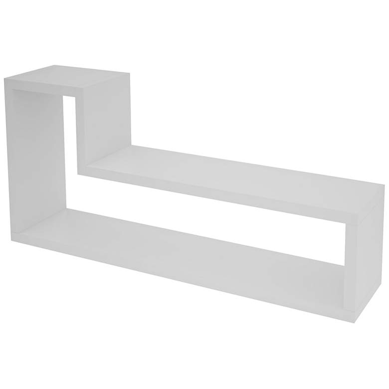 Image 1 Barabs Tetris White  inchL inch Shaped Floating Wall Shelf