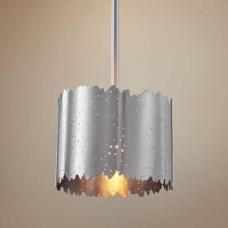 Image 1 Baradla 9" Wide Satin Brushed Nickel Mini Pendant Light