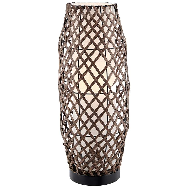 Image 2 Baran Black Rattan Battery Powered Outdoor Rated LED Cordless Table Lamp