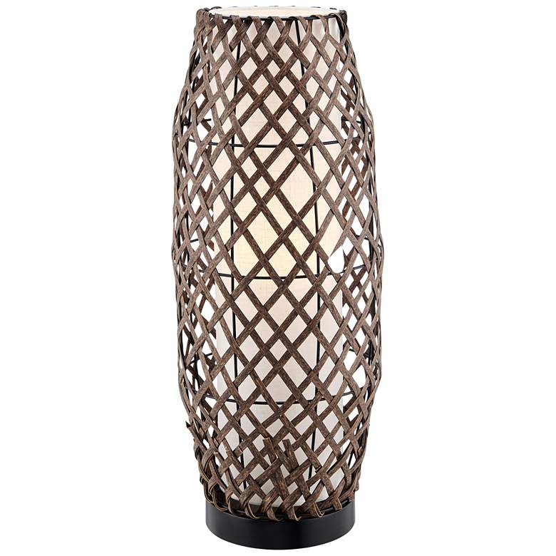 Image 2 Baran Black Rattan Battery Powered Outdoor Rated LED Cordless Table Lamp