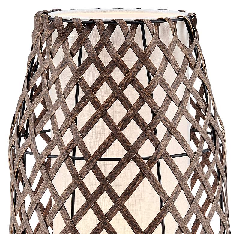 Image 3 Baran Black Rattan Battery Powered Outdoor Rated LED Cordless Table Lamp more views