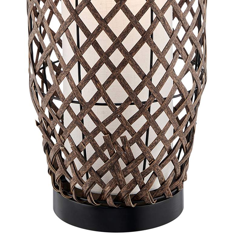 Image 4 Baran Black Rattan Battery Powered Outdoor Rated LED Cordless Table Lamp more views