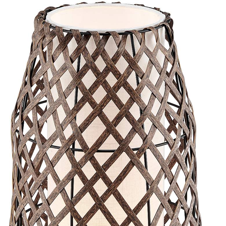 Image 5 Baran Black Rattan Battery Powered Outdoor Rated LED Cordless Table Lamp more views
