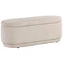 1_Baraz 46.75" Modern Oval Beige Pink Chenille Corduroy Bench With Storage