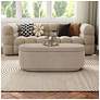 3_Baraz 46.75" Modern Oval Beige Pink Chenille Corduroy Bench With Storage more views