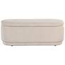 5_Baraz 46.75" Modern Oval Beige Pink Chenille Corduroy Bench With Storage more views