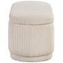 6_Baraz 46.75" Modern Oval Beige Pink Chenille Corduroy Bench With Storage more views