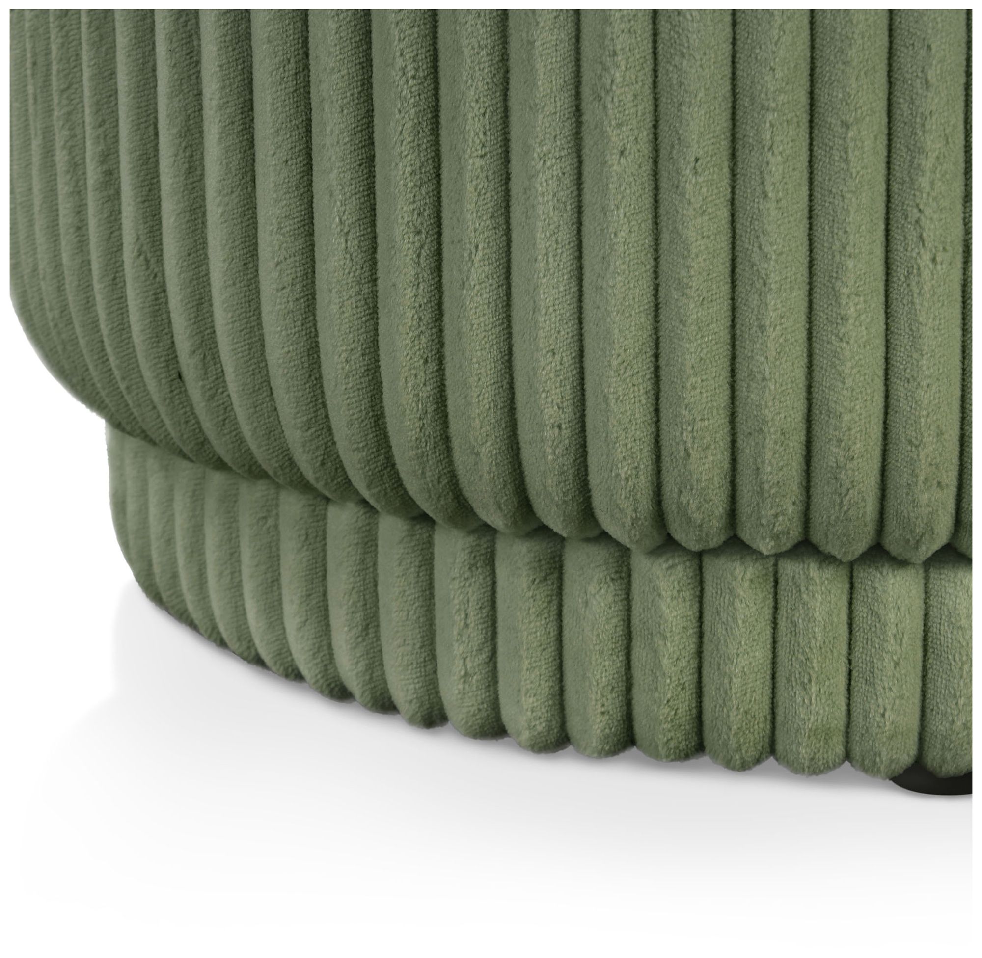 Baraz 46.75" Modern Oval Green Chenille Corduroy Bench With Storage