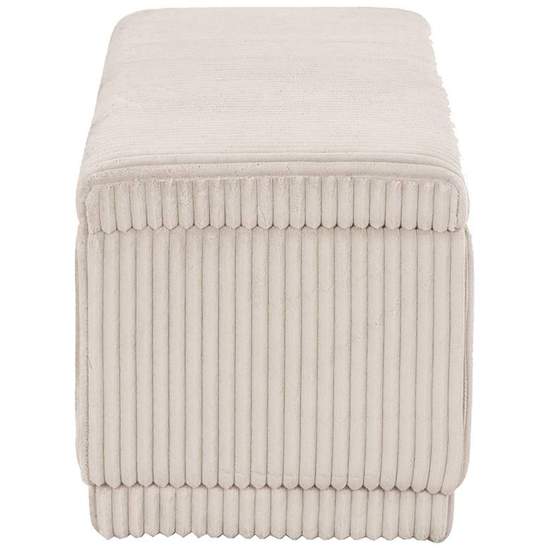 Image 6 Baraz 48" Modern Rectangle Beige Pink Chenille Corduroy Bench With Storage more views