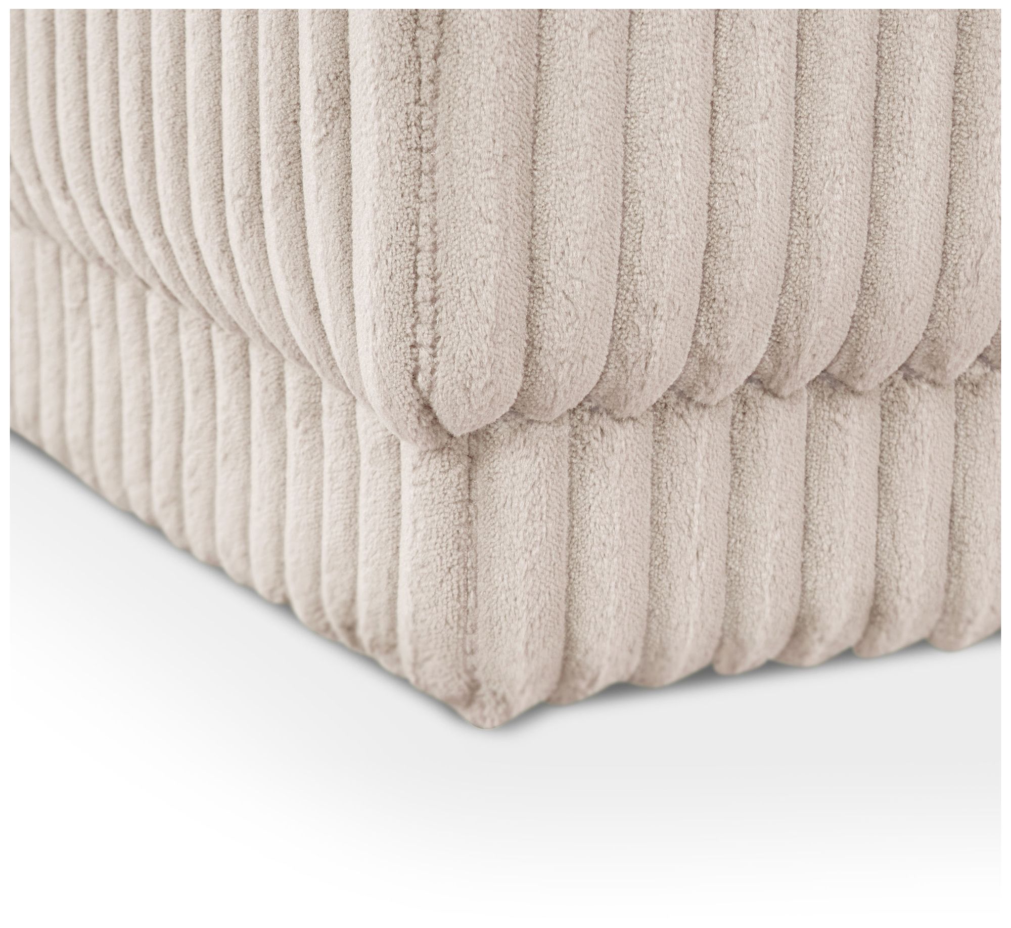 Baraz 48" Modern Rectangle Beige Pink Chenille Corduroy Bench With Storage