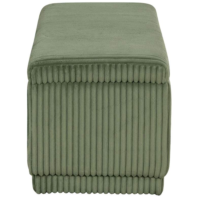 Image 5 Baraz 48" Modern Rectangle Green Chenille Corduroy Bench With Storage more views