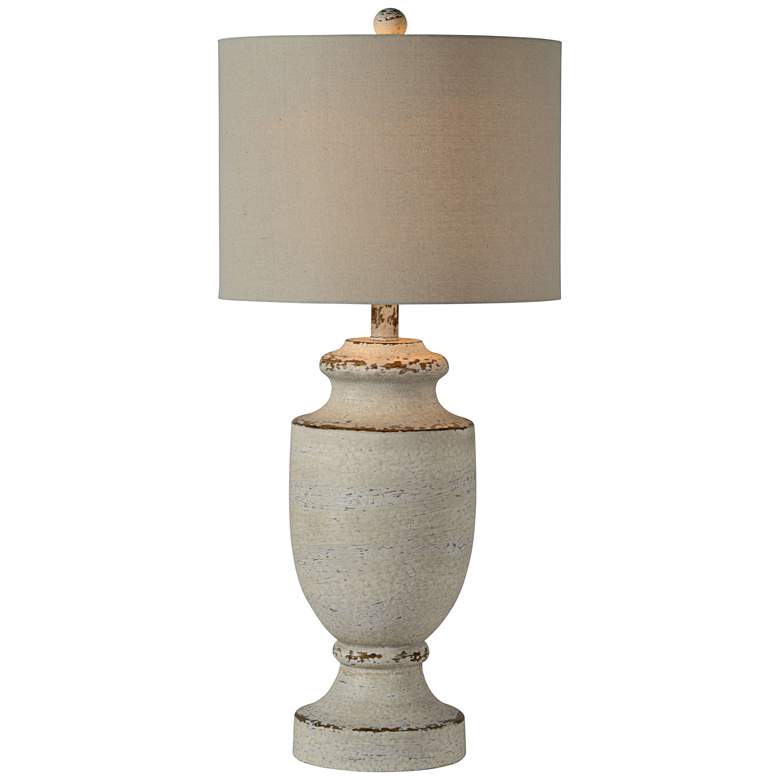 Image 1 Barb 34" High Rustic Gray Wash Urn Table Lamp