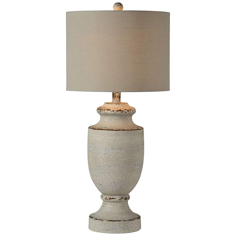 Image 1 Barb Rustic Gray Wash Urn Table Lamp