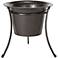 Barbados 18" Wide Narrow Hammered Bronze Fire Pit