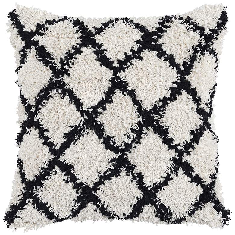 Image 1 Barbara Black and Ivory 22 inch Square Decorative Pillow