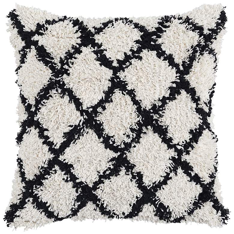 Image 1 Barbara Black and Ivory 22" Square Decorative Pillow