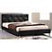 Barbara Black Modern Full Bed with Crystal Button Tufting