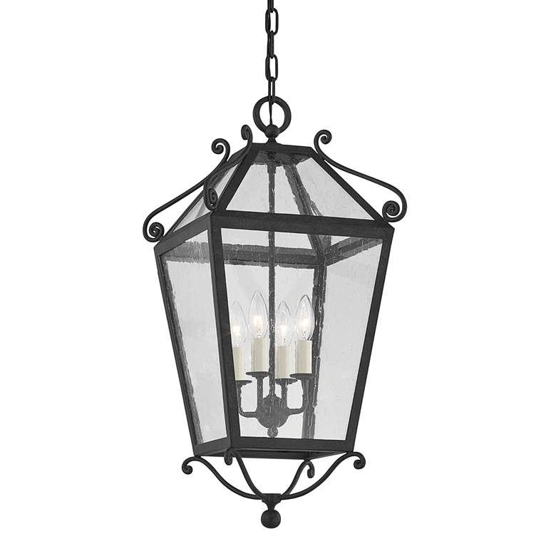 Image 1 Barbara County 27 1/4 inch High French Iron Lantern Hanging Light