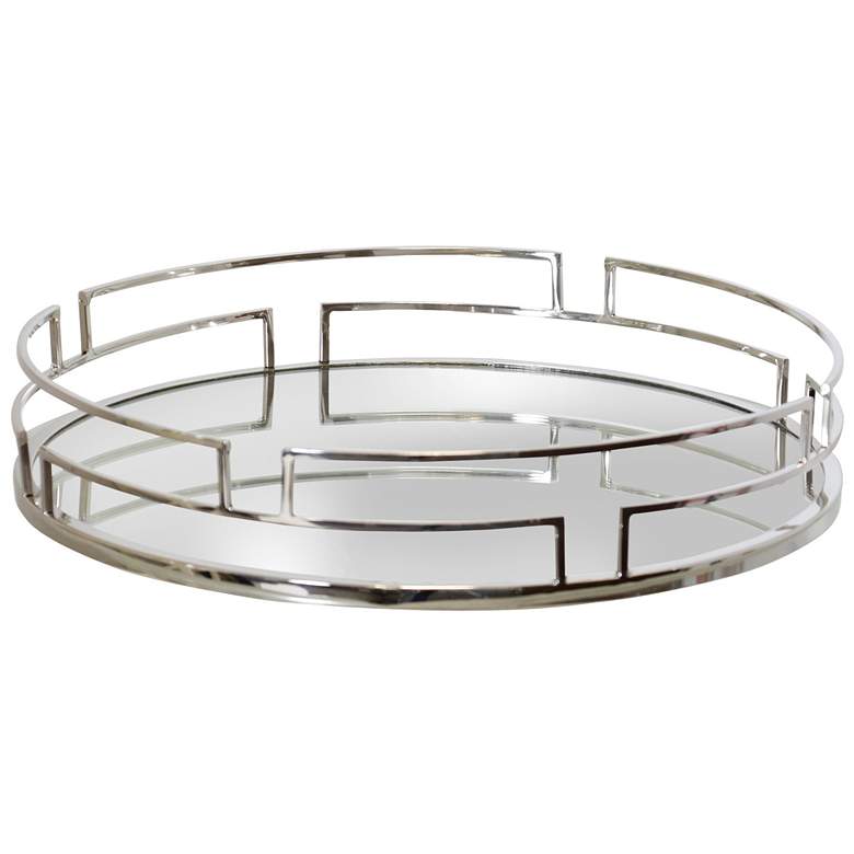 Image 1 Barbara Mirror Tray Nickel 16" x 16" x 3"
