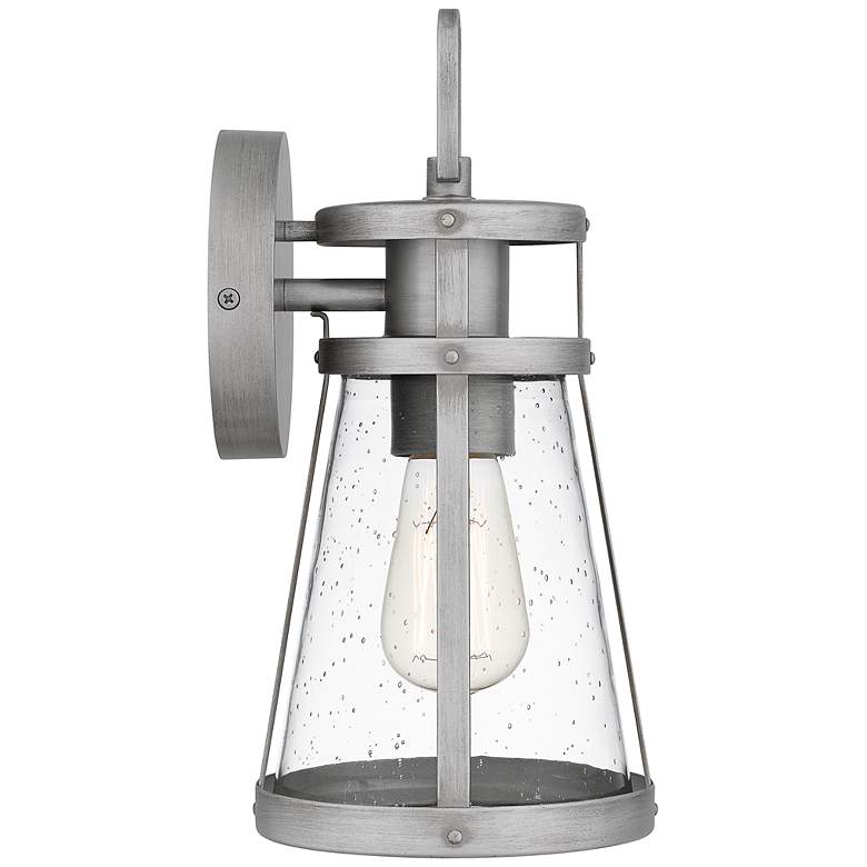 Image 4 Barber 1-Light Antique Brushed Aluminum Outdoor Wall Lantern more views