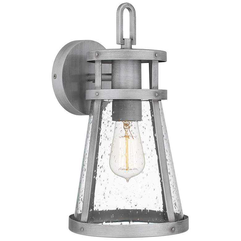 Image 1 Barber 1-Light Antique Brushed Aluminum Outdoor Wall Lantern