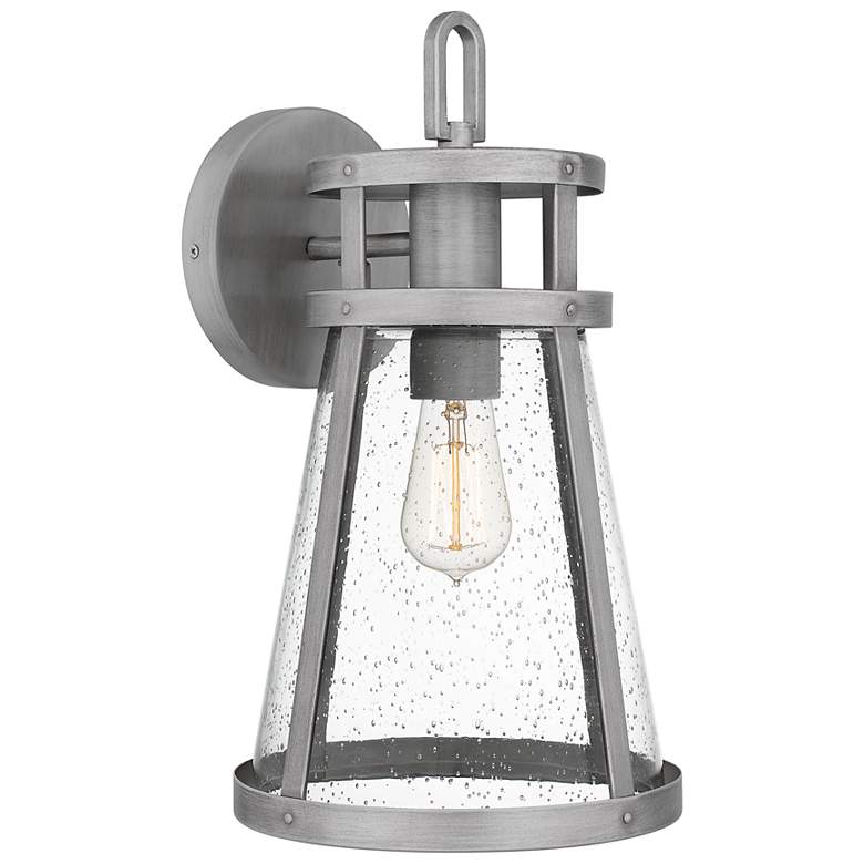 Image 2 Barber 1-Light Antique Brushed Aluminum Outdoor Wall Lantern