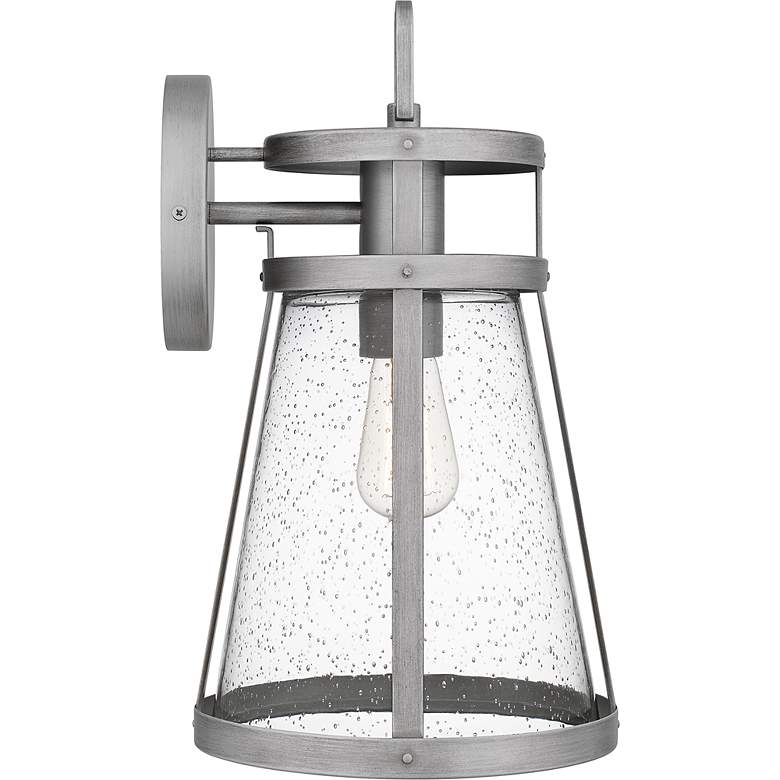 Image 4 Barber 1-Light Antique Brushed Aluminum Outdoor Wall Lantern more views