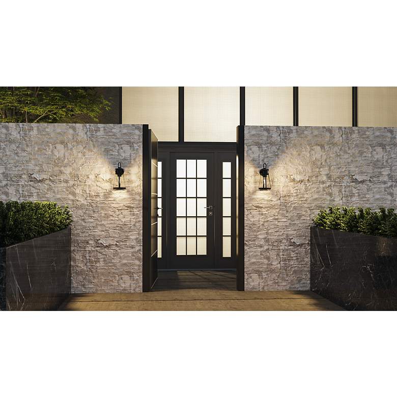 Image 6 Barber 1-Light Matte Black Outdoor Wall Lantern more views