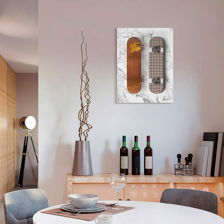 Image 5 Barberry Fend Wheels 18" x 24" 2-Piece Glass Wall Art Set more views