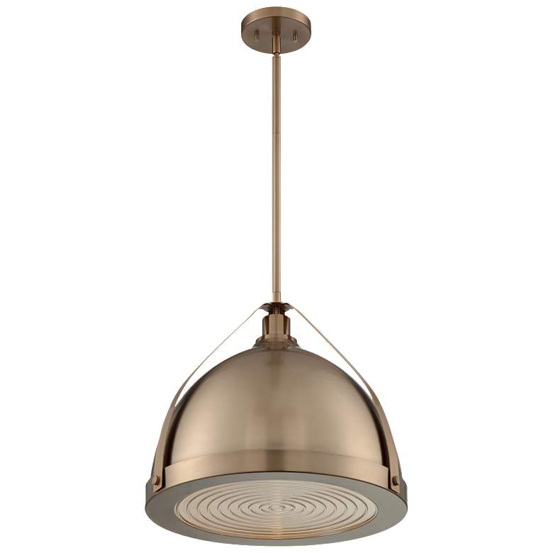 Image 1 Barbett; 1 Light; Large Pendant Fixture; Burnished Brass Finish