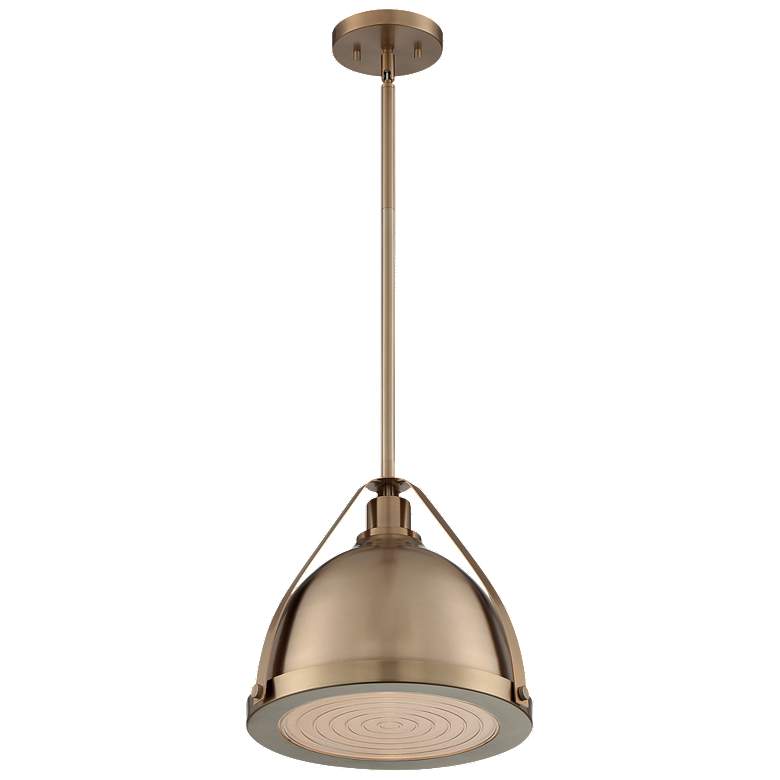 Image 1 Barbett; 1 Light; Medium Pendant Fixture; Burnished Brass Finish