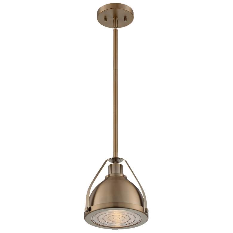 Image 1 Barbett; 1 Light; Small Pendant Fixture; Burnished Brass Finish