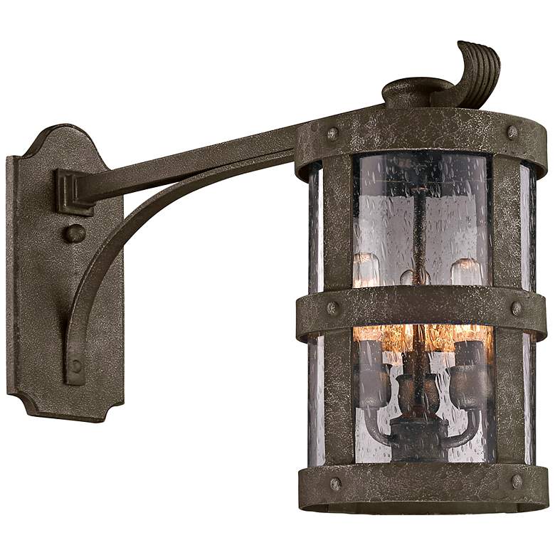Image 1 Barbosa 15 inch High Long-Arm Bronze Outdoor Wall Light