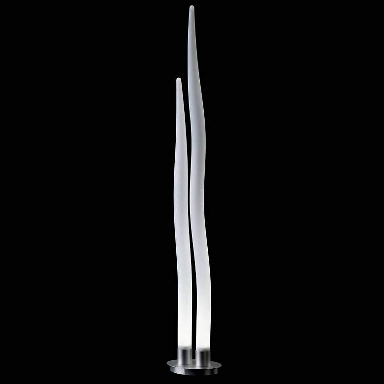 Image 1 Barcelo Brushed Aluminum 2-Column LED Floor Lamp