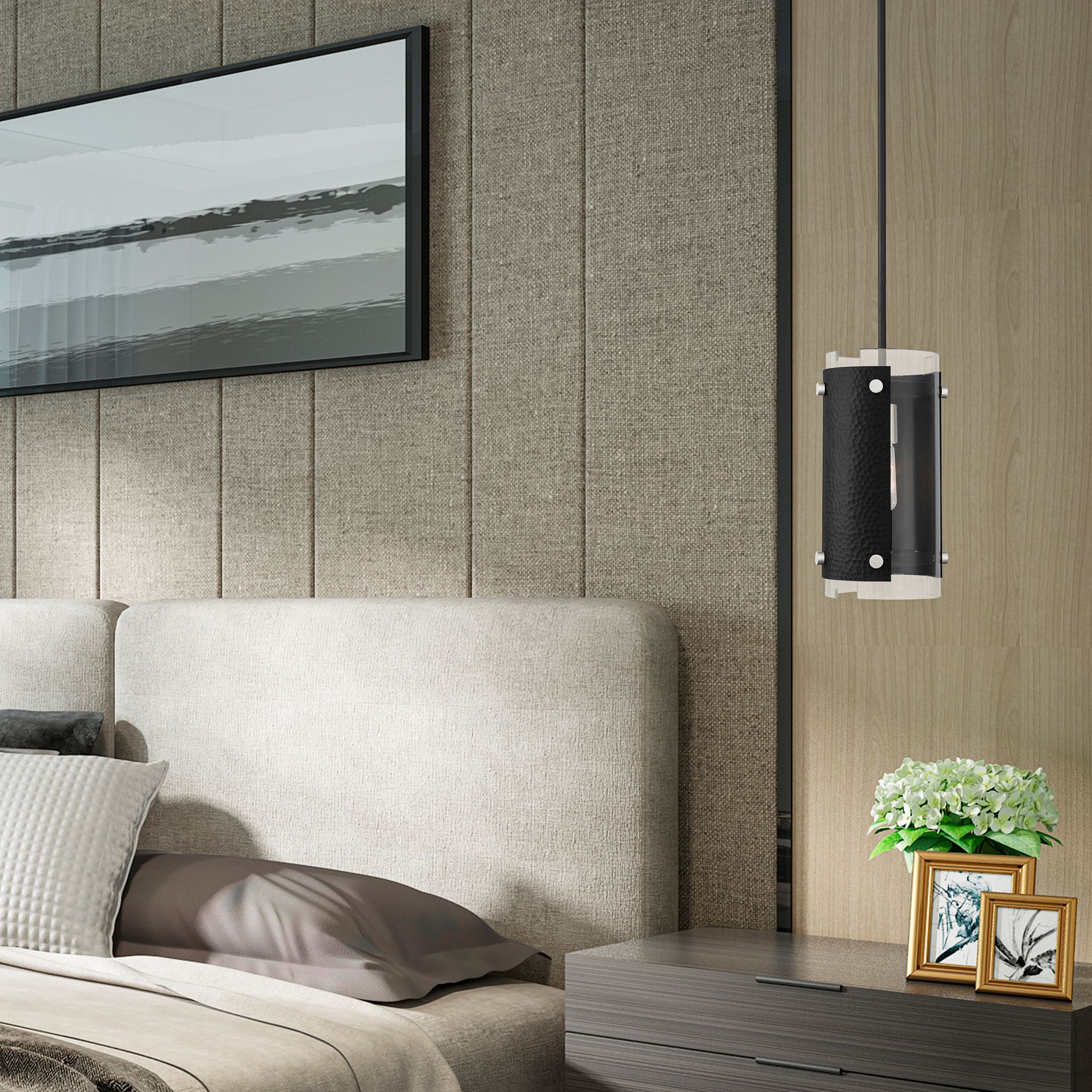 Barcelona 1 Light Black Mini Pendant