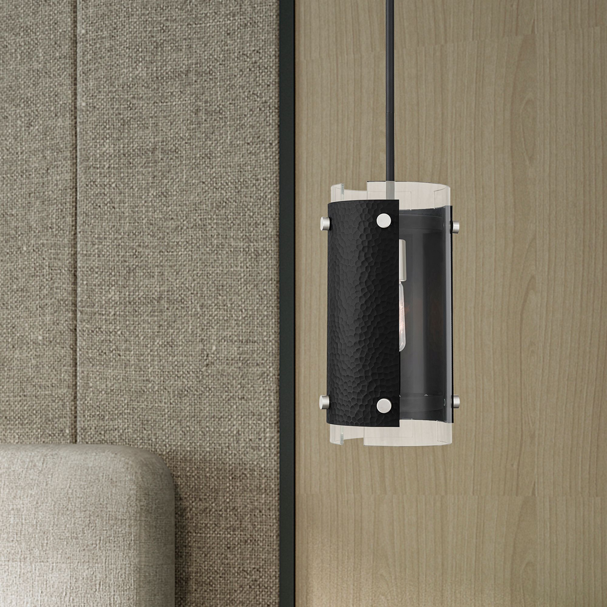 Barcelona 1 Light Black Mini Pendant