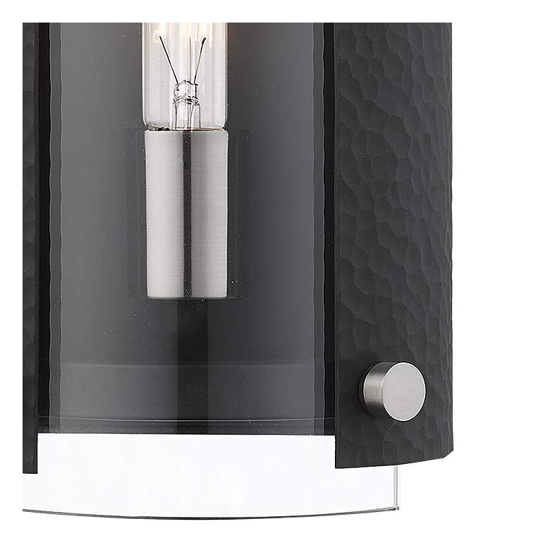 Image 3 Barcelona 16 inch High Black and Glass Modern Wall Sconce Light more views