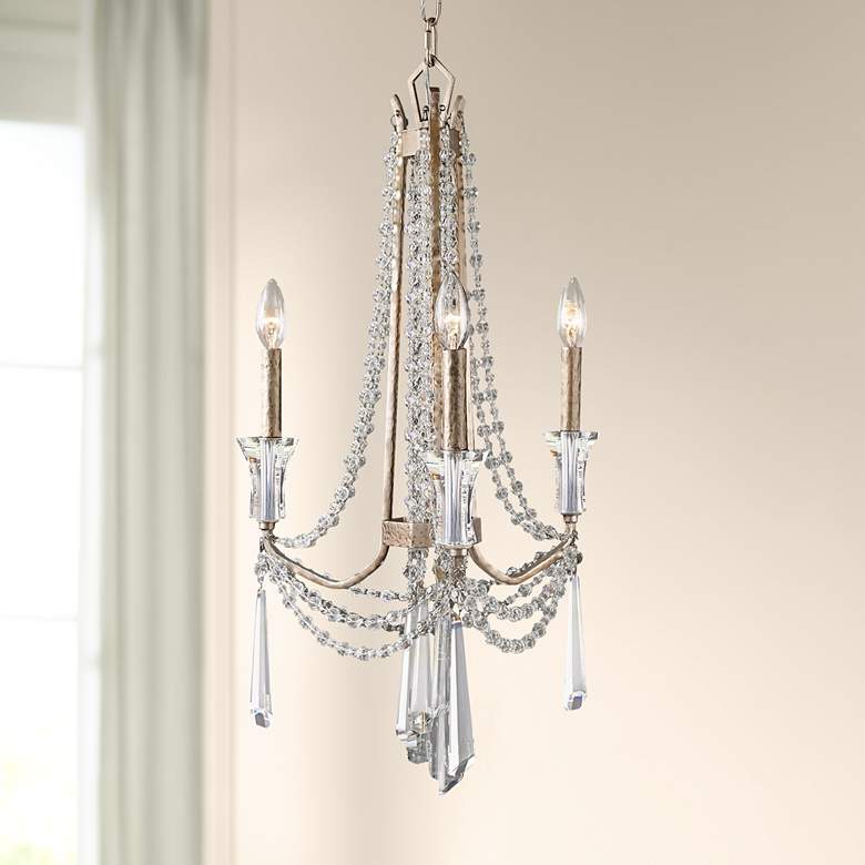 Image 1 Barcelona 17 inch Wide Transcend Silver Crystal Chandelier