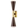 1_Barcelona 22 3/4"H Brass with Bronze 2-Light LED Wall Sconce