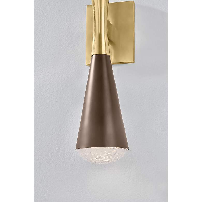 Image 2 Barcelona 22 3/4"H Brass with Bronze 2-Light LED Wall Sconce more views
